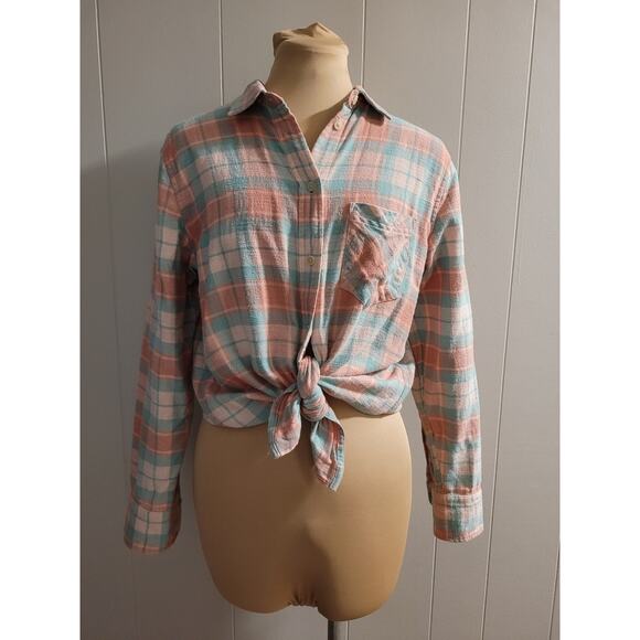 J. Crew Tops - J. Crew - Women's Plaid Pink Flannel Shirt Size Small